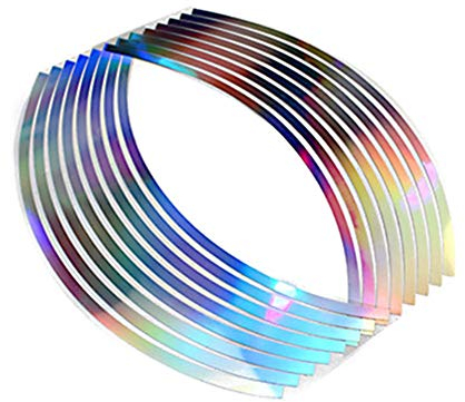 iSpchen Felgenrandaufkleber Motorrad, Laser reflektierende Felgenband Dekoration Felgen Aufkleber für Auto Motorrad