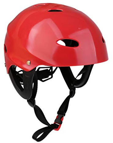 Inzopo Professioneller verstellbarer Wassersport Sicherheitshelm Kajak Kanu Segeln Surfen SUP Wakeboard Wasser Skifahren Kitesurf Hard Cap – Rot