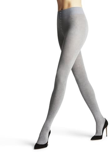 FALKE Women's Family W Ti Sustainable Cotton Plain 1 Pair Tights, Grey Greymix 3399, S