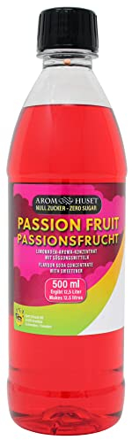 Zero Passionsfrucht Soda Konzentrat | 1 Flasche 500 ml ergibt 12,5 Liter | ohne Zucker | für Wassersprudler | Softdrink | Fertiggetränk | kalorienarm | ohne Konservierungs
