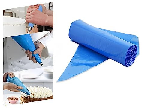 Venuscello® Large 21 Blue Disposable Piping Bags - 100 Count Icing Piping Bags for Cake Decorating - Durable, Reusable, and Small Icing Bag Alternative - Ideal Piping Gel Tools