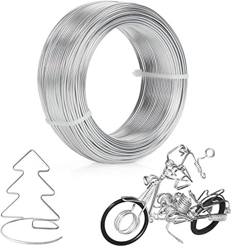 Belle Vous Basteldraht Silber aus Aluminium (60 m) - 1,5 mm Flexibler & Biegsamer Draht für Skulpturen - Silberdraht Basteln für DIY-Skulpturen, Skelett-Modellierung, Schmuck, Perlen, Kränze & Bonsai