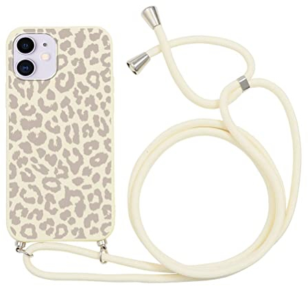 Yoedge Handykette Kompatibel mit iPhone 11 Hülle mit Band, Necklace Handyhülle Leoparden Motiv Muster Design, Weich TPU Silikon Stoßfest Bumper Kordel zum Umhängen Schutzhülle für iPhone 11 6,1