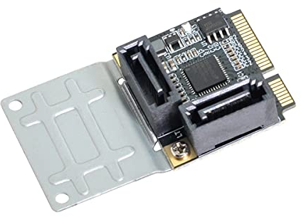 cablecc Mini PCI-E PCI Express a SATA 3.0 Adaptador de doble puerto convertidor tarjeta de extensión de disco duro
