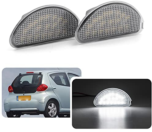 njssjd 2 x LED-Kennzeichenbeleuchtung für Tayota Aygo SMD 6000 K 2005–2014, Hochleistungs-Rücklicht, OEM-Nr. 81270-0H010