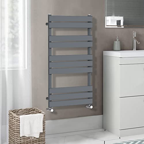 Warmehaus Scaldasalviette a pannello piatto, scaletta per radiatore, antracite, 1000 x 450 mm, grigio riscaldamento centralizzato, scaldasalviette per bagno e cucina