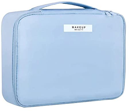 Beauty Case da Viaggio Donna Porta Trucchi Trousse Trucchi Donna Viaggio Accessori Utili (Blu)