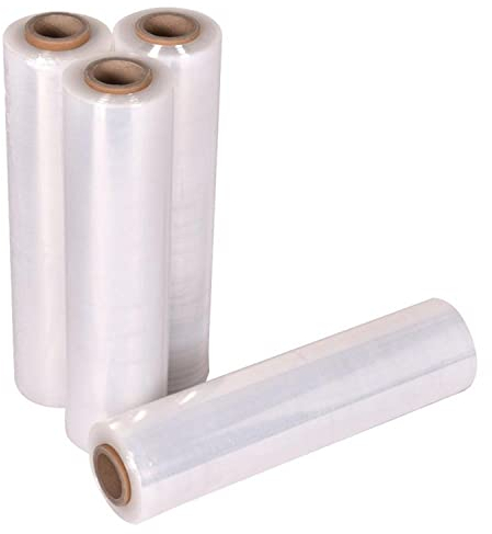 Stretchfolie auf Rolle 4er Packfolie transparent 1200 Meter Verpackungsfolie Wickelfolie Umzugsfolie Starker Stretch Starke Haftseite
