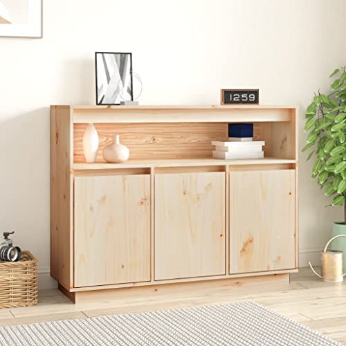 puraday Sideboard Kommode Mit Schubladen Sideboard Wohnzimmer Schubladenschrank Holz Sideboard Schlafzimmer Sideboard Schmal Kommode Vintage Kommode Schmal 104,5x34x80 cm Massivholz Kiefer
