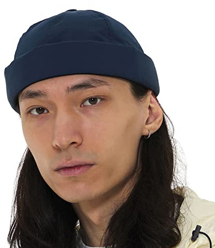 UNDERCONTROL Cappello da Marinaio Senza Visiera colorato da Pescatore Leon in Nylon Idrorepellente Supplex UPF arrotolati Senza Visiera, Berretto tattico con Fibbia a Forma di Teschio Docker (Blu)