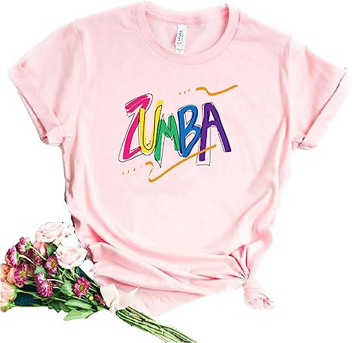 Zumba T-Shirt für Frauen bedrucktes kurzärmeliges lässiges Oberteil für 2023 Zumba Kurse Tanz Fitnesstraining