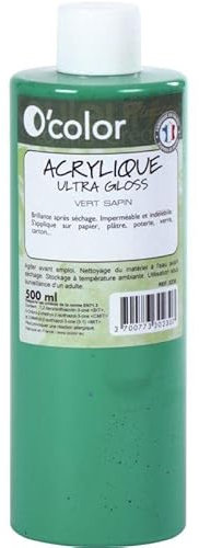 Flacon de 500 ml de peinture acrylique O'COLOR vert sapin