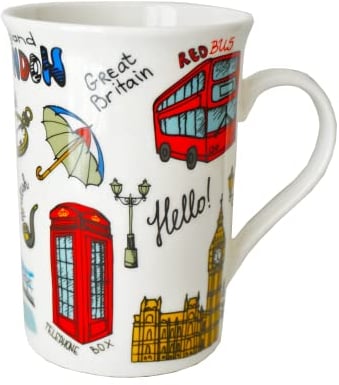 The Leonardo Collection London Sketch Mug for Hot Drinks | Fine China Printed Coffee Cups for Kitchen & Home | Reusable Tea and Coffee Mugs for Every Occasion & All Type of Drinks