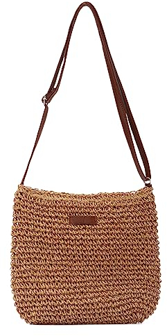 LHHMZ Sac à Main à bandoulière de Plage en Paille Fait Main pour Femmes Sacs à bandoulière de Plage d'été