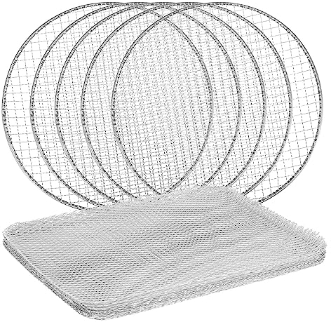 Kichvoe 10pcs Disposable Grill Topper Aluminum BBQ Grill Mesh Mat Grill Grate Liners BBQ Grill Mesh Mat For Outdoor - 2 Size