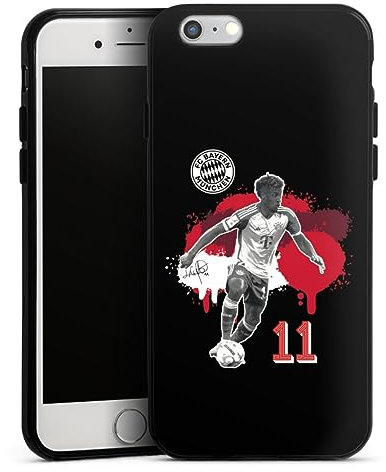 DeinDesign Silikon Hülle kompatibel mit Apple iPhone 6 Case schwarz Handyhülle FC Bayern München Coman Offizielles Lizenzprodukt