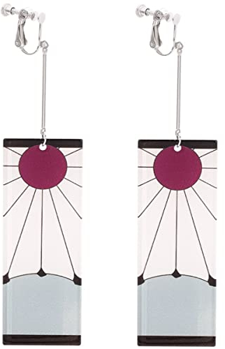 OEIOTEI Kamado Tanjirou-Ohrringe Cosplay-Zubehör Requisite Animation sekundäre periphere Ohrringe Acryl personalisierter Ohrring Kamado T-Fans-Geschenk Geschenk für Anime-Enthusiasten (2)