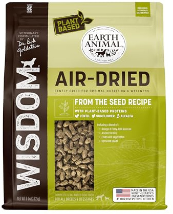 Earth Animal Wisdom Air Dried Dog Food - From the Seed Recipe Premium Natural Dry Dog Food for All Breeds & Ages - 8 Lbs Bag