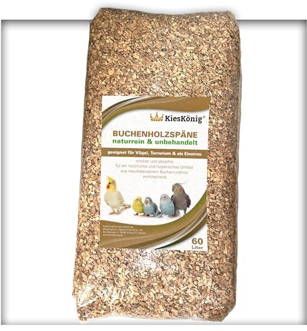 60 Liter Buchenholzgranulat Vogelsand Bodengrund Terrariensand Einstreu Terrariumsand Tiereinstreu Körnung Grob 3,0-10 mm