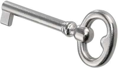 Gedotec Möbelschlüssel vernickelt | 1 Stück | Bartschlüssel Metall | BIZET | Deko Ersatz-Schlüssel modern | 43 mm | Ersatzschlüssel | Schlüssel mit Euro-Sperre | Zusatzschlüssel für Möbel-Schloss