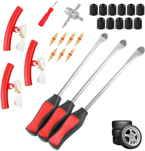 ANGNYA Neumáticos de Palanca de Neumáticos, Cuchara de Neumáticos, Desmontadores de Neumático Kits, Palancas Neumaticos Moto para Motocicleta Bicicleta Coche, Cambio de Neumático de Eliminación