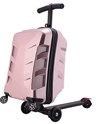 Smart bemannter Reitgepäck-Koffer – 53,3 cm Trolley-Koffer mit Roller, rosa Farbe – 120 kg Traglast, 120 ° Lenkung, TSA-Schloss – Reisebegleiter für Erwachsene/Teenager, rose,