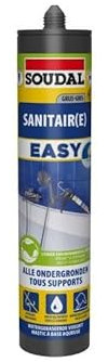 Sanitaire easy - Mastic pour joints sanitaires - Soudal - Cartouche de 290 ml Gris