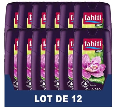 TAHITI - Gel Douche Tahiti Relaxante aux Orchidées - Formule à Base d'Ingrédients d'Origine Naturelle - Lot de 12 x 250ml