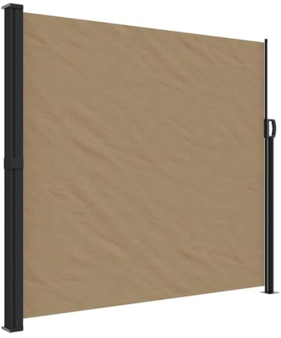 vidaXL Seitenmarkise, Sichtschutz Ausziehbar, Windschutz Sonnenschutz für Garten Balkon Terrasse, Seitenrollo Seitenwandmarkise, Taupe 180x300cm