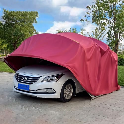 Robuste tragbare Garage, vollautomatischer Carport mit Fernbedienung, extragroßes Carport-Vordach, tragbares Autozelt für den Außenbereich, ganzjährig,5.9 * 2.5 * 2.45M/19 * 8.2 * 8FT