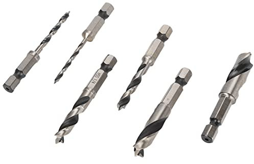 6Pcs 3 Point Drill Bit High 3 Point Drill Bit, 3 Point Woodworking Drill 3 Point Drill Bit Woodworking Drill Speed Steel Brad Point Drill Imperial Woodworking Drilling Tool for