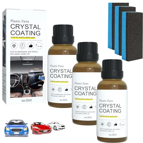 Kunststoffteile Kristalline Beschichtung, 2024 New Auto-Kunststoff-Restaurator, Crystal Coating Kunststoff, Car Plastics Restorer, Auto-Plastikteile-Renovierungsmittel (3 Stück)
