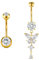 Rajnard Bauchnabelpiercing Gold Silber Chirurgenstahl Schmetterling Bananabells Piercing Schmuck 6mm 8mm 10mm 12mm 14mm Stablänge