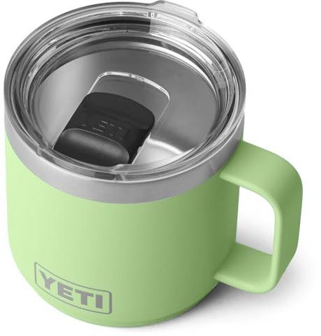 YETI Rambler Mug, Vacuum Insulated Stainless Steel Stackable Mug with Magslider Lid, Key Lime, 14 oz (414 ml)