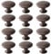 Beilala Cabinet Door Knobs Antique Copper, 12 Pack Round Metal Cupboard Handles Kitchen Cabinet Pulls with Screws for Chest of Drawers Furniture Dresser Door, 30x21mm