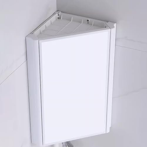 MTSYXYM Bathroom Cabinet with Mirror,mit Spiegel Eckschrank Badezimmer Dreieck,Bathroom Cabinet with HD Mirror,mit Speicher,für Badezimmer, Küche, Flur.(Wit)