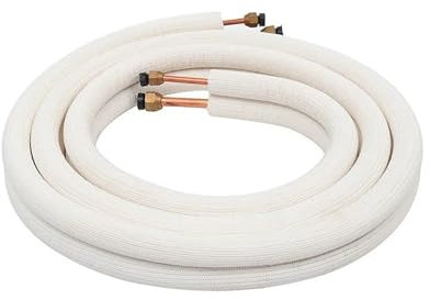 HWWW Tubo de Bobina de Aire Acondicionado de 3 Metros, Juego de Cables de Cobre aislados de 1/4 pulg. y 3/8 pulg., Piezas de Aire Acondicionado, Tubo refrigerante