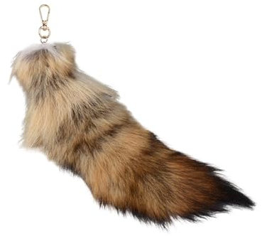 Generisch Fuchsschwanz Anhänger Fell Schwanz Keychain 40cm Extra Groß Fuchs Schlüsselanhänger Tasche Zusätze Auto Schlüsselketten Anhänger Weich Flaumig Fox Tail Handtasche Dekoration