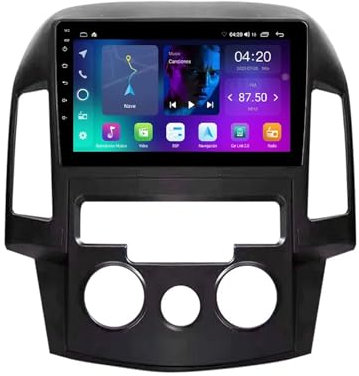 AIEIJJH Android 13 2 Din car radio 9'' digital media receiver for Hyundai I30 2006-2011 with Bluetooth hands-free system, FM radio, rear view camera, USB steering wheel control(NF-7 8+258G)