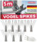 GEROBUG Taubenabwehr-Spikes Edelstahl 5m – Effektiver Taubenschutz für Balkon, Dachbalken und Dachrinne – Vogelabwehr-Spikes, Vogelschutz, Spatzenabwehr
