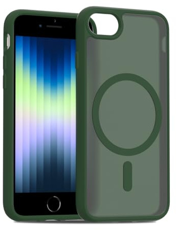 EUMADOVE für iPhone se Hülle Stoßfest Militärstandard FallSchutz Handyhülle, Mattierte Durchscheinende Rückseite Schutzhülle, Anti-Fingerabdruck (Grün MagSafe, iPhone SE 3/2 (2022/2020) iPhone 8/7)