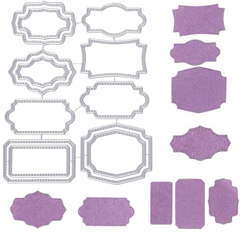 Stanzschablonen Set, 8 Stück Stanzschablonen Rahmen Rechteck, Stanzform Rahmen, Klein Metall Prägeschablone, für Kreative Papierprojekte Und DIY-Geschenke