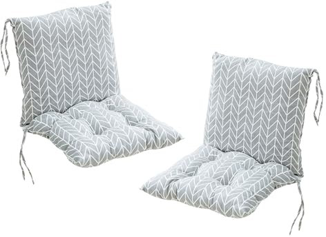 FYCYGG 2er Set Niedriglehner Auflagen Set Stuhlauflage 40 * 80cm Sitzkissen Gartenstühle Stuhlkissen Abnehmbarem Rückenlehne Auflage(Grey)
