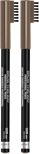 Rimmel London Brow This Way Pencil, 005 Ash Brown, 4g (Pack of 2)