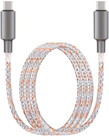 YANBORONSN 66W LED Light Up USB C Cable,RGB Flowing Light Up Glowing USB C Fast Charging Cable,LED Type C to Type C for Phone,Tablet,Headphones(1M/3.2FT)
