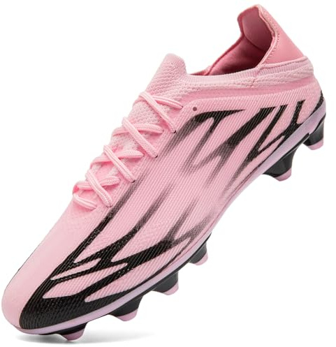 ASOCO DREAM Scarpe da Calcio Uomo Scarpe da Calcetto Professionali Tacchetti Scarpe da Allenamento All'aperto Scarpe da Ginnastica,Rosa,40 EU