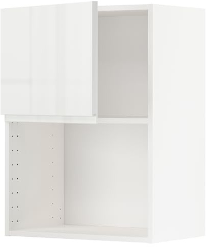 ProTuning METOD Armario de pared para horno microondas, blanco/Voxtorp alto brillo/blanco, 60 x 80 cm