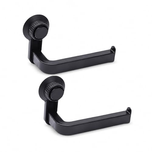 2 Pcs Suction Toilet Roll Holder | Black Toilet Roll Holder with Firm Adhesiveness, Easy to Clean Durable Toilet Roll Holders Black for Kitchen and Bathroom