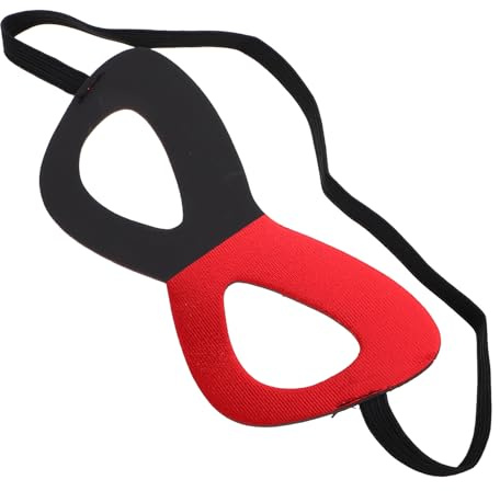 Toyvian Halbgesichts Clown Augenmaske Schwarz Rot aus Eva mit Verstellbarem Sitz für Halloween Cosplay und Bühnenauftritte Einzigartiges Design mit Geheimnisvollem Reiz