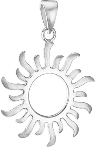 Vinani Damen Anhänger 925 Silber - Sonne mattiert glänzend - aus 925 Sterling Silber für Frauen - ASON-EZ